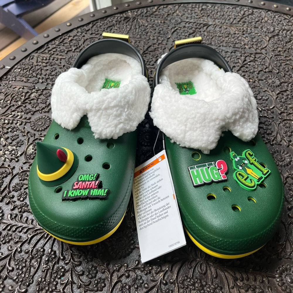 CROCS KIDS CLASSIC ELF CLOGS IN LEMON GREEN J 3 - Picture 7 of 11
